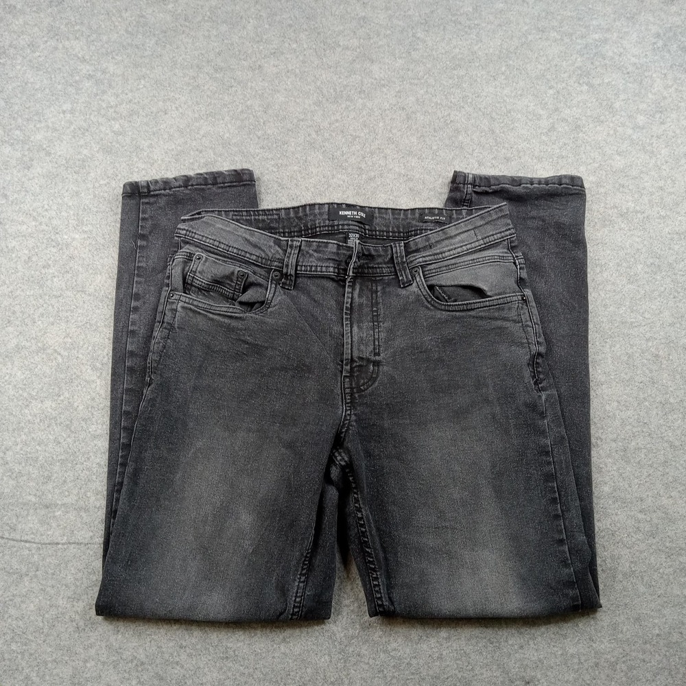 Kenneth Cole Jeans Mens 32x30 Gray Athletic‎ Fit Straight Stretch Denim New York